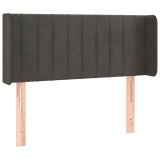 Cumpara ieftin Tablie de pat cu aripioare gri inchis 83x16x78/88 cm catifea