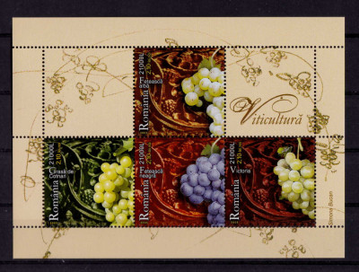✅RO 2005 LP 1685 &amp;quot;Viticultura&amp;quot; , serie in bloc ,colita 356 , MNH foto