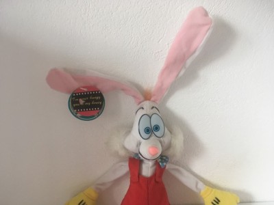 * Jucarie vintage Who framed Roger Rabbit, 1987, plush, cu ventuze, 50 cm foto