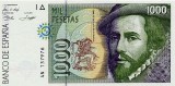 SPANIA █ bancnota █ 1000 Pesetas █ 1992 █ P-163 █ UNC █ necirculata