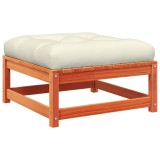 Cumpara ieftin Taburet de gradina cu perna, maro ceruit, lemn masiv de pin