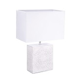 Cumpara ieftin Veioza ceramica textil alb 33 x 18 x 48 cm