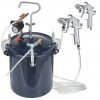 Set de vopsit cu rezervor sub presiune, 10 l, 4.1 Bar, 2 x duze 1.5 mm si 4 mm, 170-250 l/min, Manometru, 2 x pistoale