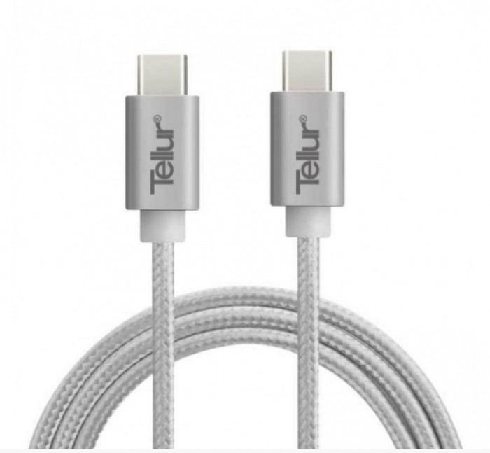 Tellur Cablu USB Type-C la USB Type-C Nylon 1M Argintiu 42504111