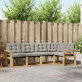vidaXL Set de canapele de exterior cu pernă 5 pcs Alb și gri deschis 3389477