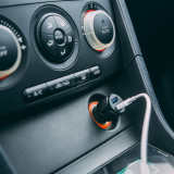 Adaptor brichetă auto - 2 x priză USB - Negru