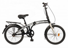 Bicicleta pliabila 20 FIVE Amazing cadru otel culoare negru alb foto