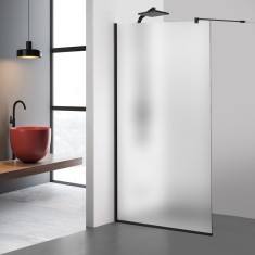 Paravan dus walk-in Aqua Roy Black, sticla 8 mm mata, securizata, anticalcar, 70x195 cm