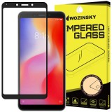 Folie Protectie Ecran WZK pentru Xiaomi Redmi 6A, Sticla securizata, Full Face, Full Glue, Neagra