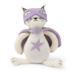 Jucarie de plus din bumbac organic, Picca Loulou, Super-pisica Cathy, 25 cm