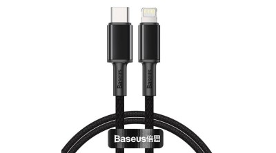 Baseus cablu &amp;icirc;mpletitură USB-C la Lightning PD 20W 1m (negru) foto