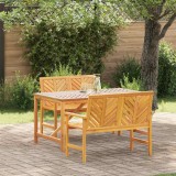 VidaXL Set de masă pentru grădină 3 pcs Maro 150 x 90 x 74 cm