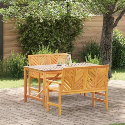 vidaXL Set de masă pentru grădină 3 pcs Maro 150 x 90 x 74 cm 3154111 foto