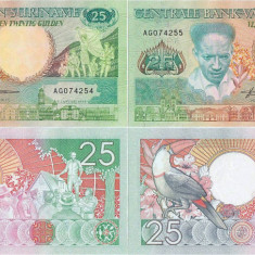 2 x 1988 ( 9 I ) , 25 gulden ( P-132b ) - Surinam - stare UNC