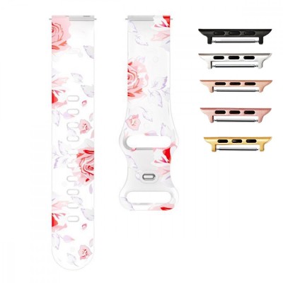 Curea silicon, compatibila Apple Watch 9|8|7|6|5|4|3|2|1 Series, 41mm|40mm|38mm, Quick Release, Fading Rose foto