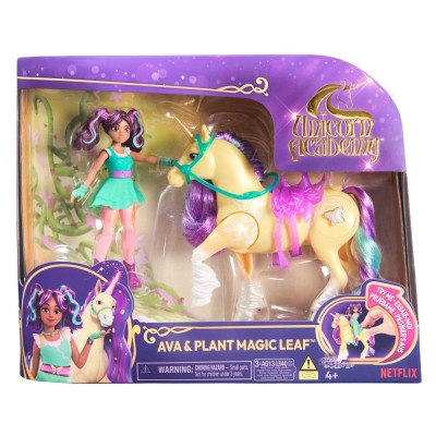 UNICORN ACADEMY SET PAPUSA AVA SI UNICORNUL LEAF PLANTA MAGICA SuperHeroes ToysZone foto