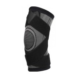 Genunchiera elastica, marime L, protectie accidentari, tip bandaj, negru gri