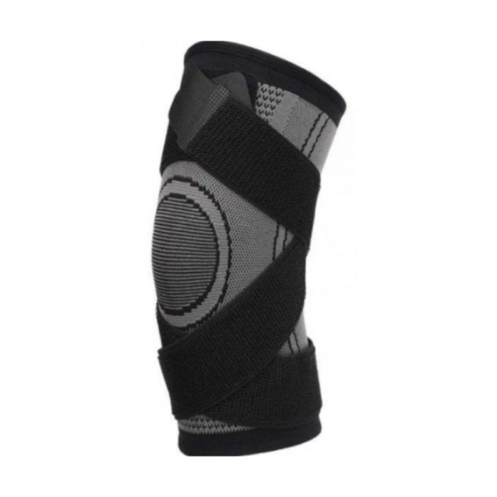 Genunchiera elastica, marime L, protectie accidentari, tip bandaj, negru gri