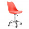 Scaun de birou pentru copii, rotativ, rosu, max 125 kg, 44x40x80/90 cm