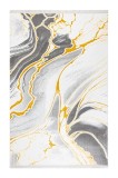 Covor Living Aura Lux 53474A Auriu / Alb Moftx