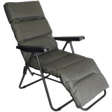 Scaun de gradina cu perna, reglaj pe pozitii, cadru metalic pliabil, 57x83x106 cm, gri Household NewTrend