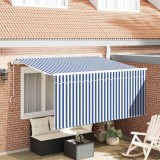 vidaXL Cortina Retractabilă Albastru și Alb 300 x 200 cm 3329491