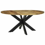Masă de dining rotundă &Oslash;160x76 cm din lemn masiv de mango