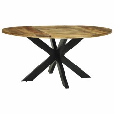 Masă de dining rotundă &Oslash;160x76 cm din lemn masiv de mango