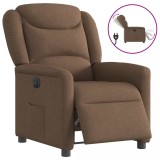 VidaXL Fotoliu rabatabil electric, maro, material textil