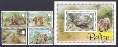 DB1 Fauna WWF Jaguar 1983 Belize 4 v. + SS MNH