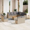 Gossi set canapele de gradina cu perne, 12 piese, bej, poliratan