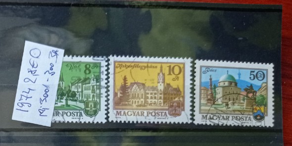 TS21 - Timbre serie Ungaria - Magyar posta 1974 Mi3001-3003