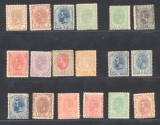 Romania 1898 Spic de Grau filigran PR lot 18 timbre neuzate, marea majoritate fara sarniera