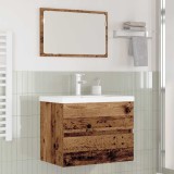 Set de mobilier pentru baie 3 pcs Lemn vechi 60 x 38.5 x 45 cm