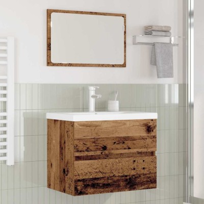 Set de mobilier pentru baie 3 pcs Lemn vechi 60 x 38.5 x 45 cm foto