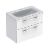 Set mobilier cu lavoar, Geberit, Selnova Square, alb, 80 cm