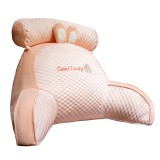 Pern&Auml; cozybunny, sp&Auml;tar pentru pat cu suport lombar, material moale din plus, model iepure, 60x40 cm, roz