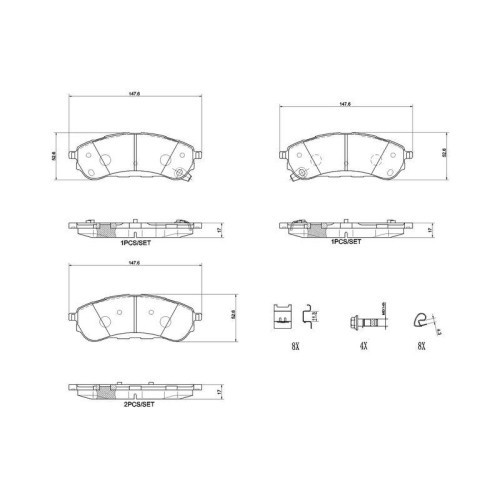 Placute frana Ford Ranger (Tke) 04.11-, Spate, BREMBO
