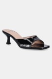 Love Moschino stilettos de piele culoarea negru, JA28045G1MIH0000