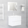 Gossi set mobilier de baie, alb, lemn prelucrat