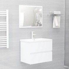 vidaXL Set mobilier de baie, alb, lemn prelucrat 3071585
