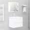 Gossi set mobilier de baie, alb, lemn prelucrat