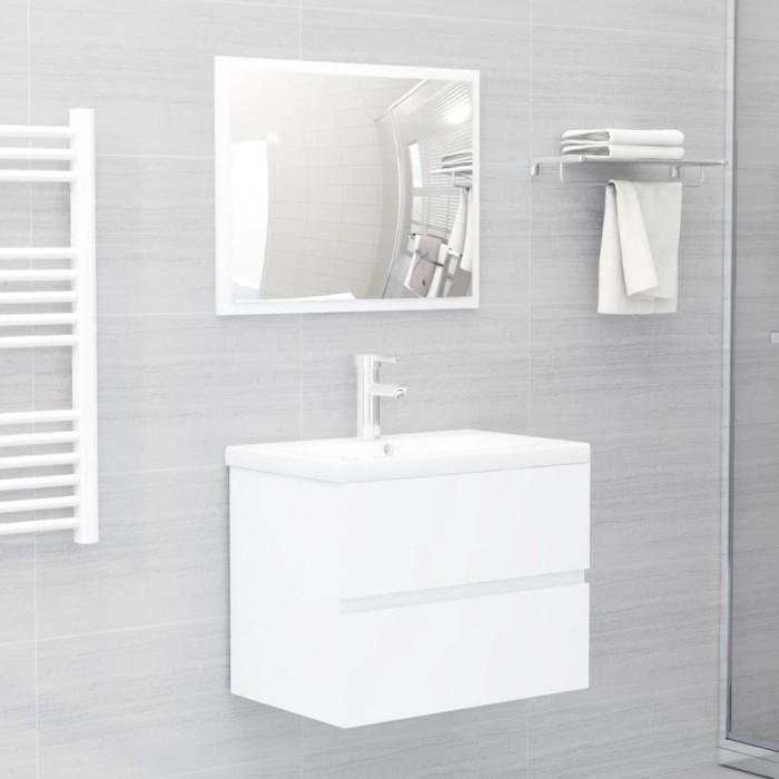 Gossi set mobilier de baie, alb, lemn prelucrat