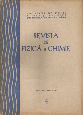 Rom&amp;acirc;nia, Revista de Fizică şi Chimie, nr. 4/1981 foto