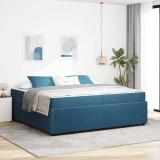 VidaXL Cadru de pat cu saltea cu saltea albastru 200 x 200 cm Catifea 3398442