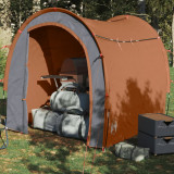 Cort Depozitare Camping Portocaliu Impermeabil 204x183x178cm Poliester, Geanta Transport, Montare Usoara