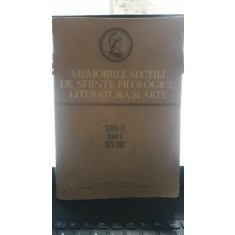 Memoriile Sectiei De Stiinte Filologice , Literatura si Arte , Seria IV , Tomul II 1979-1980