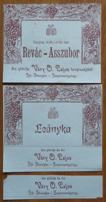 2 etichete interbelice de vin si o banderola din Sfantu Gheorghe , 2