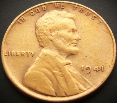 Moneda istorica 1 CENT - SUA, anul 1941 * cod 5320 foto