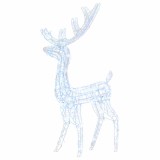 Decoratiune de Craciun ren 140 LED-uri alb rece 120 cm acril